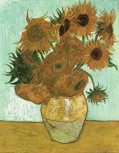 Zwölf Sonnenblumen in einer Vase Vincent van Gogh